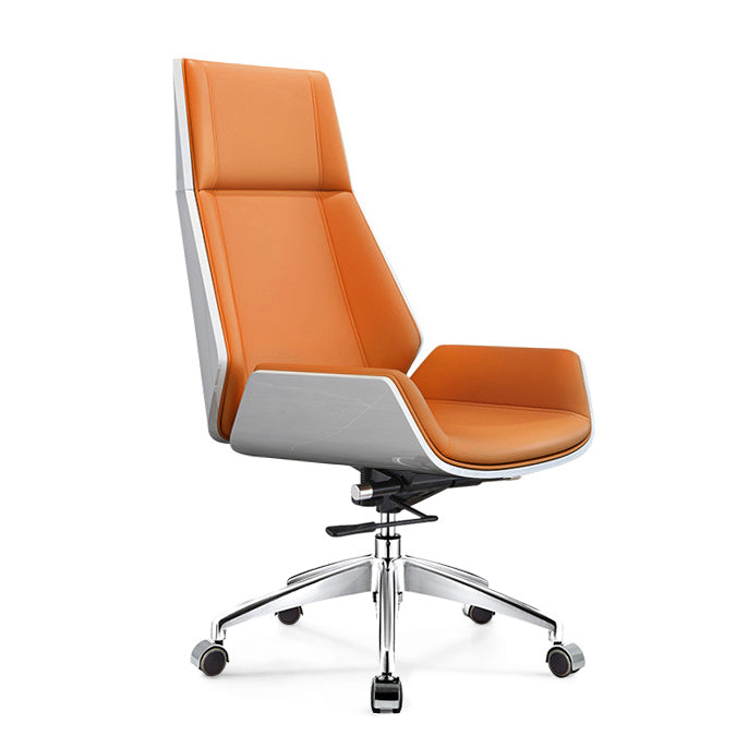 Modern & Contemporary Executive Chair Managers Chair for Home Office Beige Orange Casters Clearhalo 'furn' 'furn_office_chair' 'Furniture' 'furniture_office_chair' 'Office Chairs' 'Office Furniture' 'office_chair' 5074759