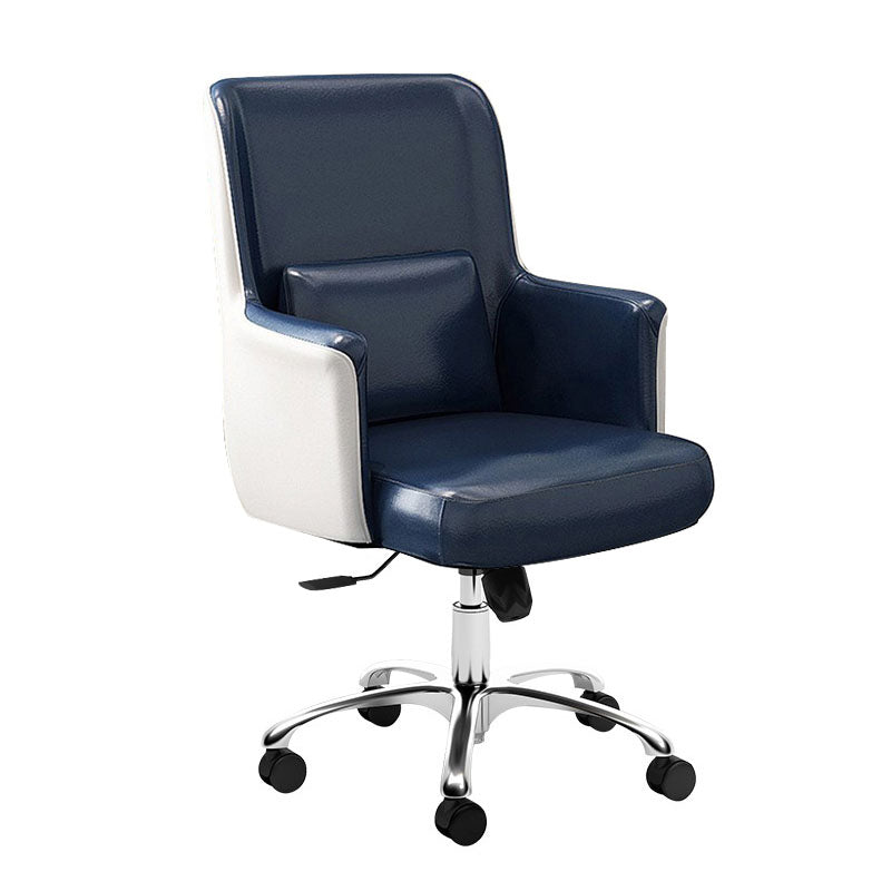 Modern & Contemporary Managers Chair Fixed Arms Height-adjustable Executive Chair Blue Casters Included Clearhalo 'furn' 'furn_office_chair' 'Furniture' 'furniture_office_chair' 'Office Chairs' 'Office Furniture' 'office_chair' 5074840
