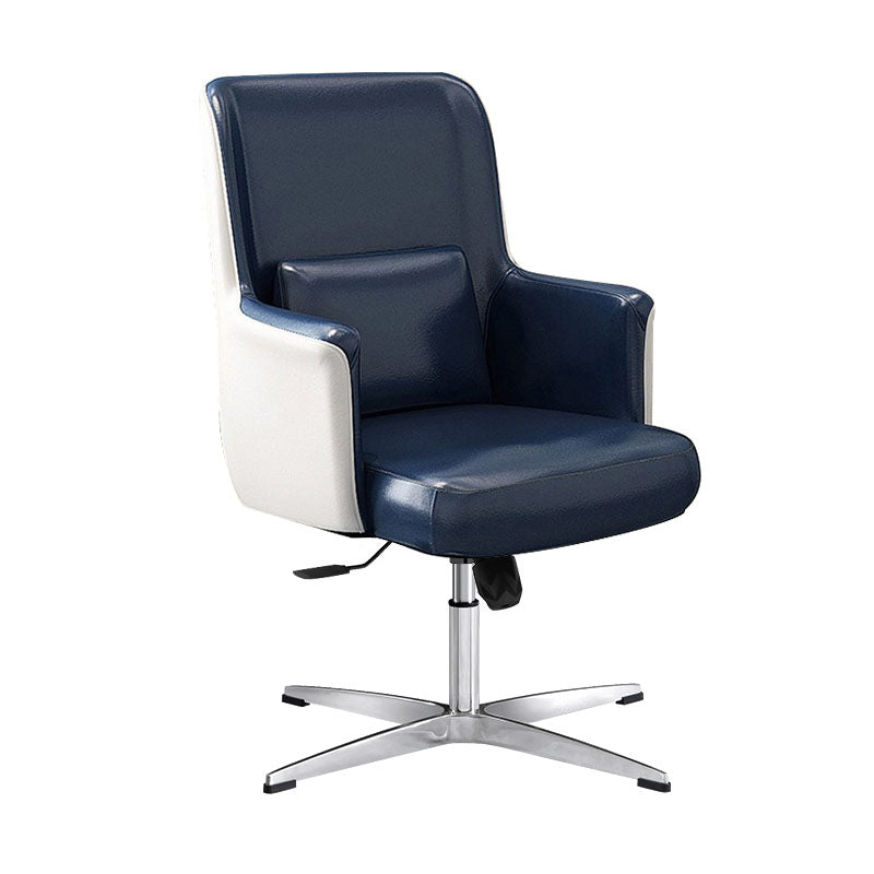 Modern & Contemporary Managers Chair Fixed Arms Height-adjustable Executive Chair Blue Casters Not Included Clearhalo 'furn' 'furn_office_chair' 'Furniture' 'furniture_office_chair' 'Office Chairs' 'Office Furniture' 'office_chair' 5074841
