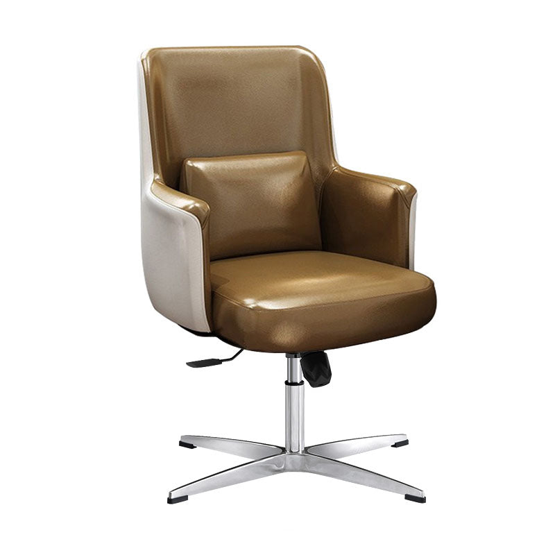 Modern & Contemporary Managers Chair Fixed Arms Height-adjustable Executive Chair Brown Casters Not Included Clearhalo 'furn' 'furn_office_chair' 'Furniture' 'furniture_office_chair' 'Office Chairs' 'Office Furniture' 'office_chair' 5074843