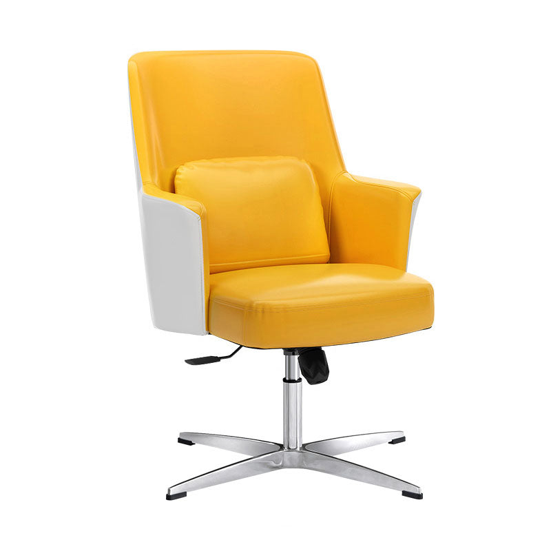 Modern & Contemporary Managers Chair Fixed Arms Height-adjustable Executive Chair Yellow Casters Not Included Clearhalo 'furn' 'furn_office_chair' 'Furniture' 'furniture_office_chair' 'Office Chairs' 'Office Furniture' 'office_chair' 5074845