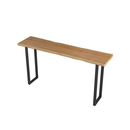 Solid Wood Bar Table Industrial Bar Dining Table with Sled Base in Black Without Chairs Clearhalo 'Bar Furniture' 'Bar Tables' 'bar_tables' 'furn' 'furn_bar_tables' 'Furniture' 'furniture_bar_tables' 'Kitchen & Dining Furniture' 5079840