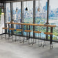 Solid Wood Bar Table Industrial Bar Dining Table with Sled Base in Black Clearhalo 'Bar Furniture' 'Bar Tables' 'bar_tables' 'furn' 'furn_bar_tables' 'Furniture' 'furniture_bar_tables' 'Kitchen & Dining Furniture' 5079843