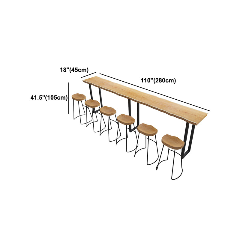 Solid Wood Bar Table Industrial Bar Dining Table with Sled Base in Black Clearhalo 'Bar Furniture' 'Bar Tables' 'bar_tables' 'furn' 'furn_bar_tables' 'Furniture' 'furniture_bar_tables' 'Kitchen & Dining Furniture' 5079854