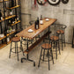 Wood Rectangle Top Counter Table 42-inch Height Industrial Bar Table 59.1"L x 15.7"W x 41.3"H Without Chairs Clearhalo 'Bar Furniture' 'Bar Tables' 'bar_tables' 'furn' 'furn_bar_tables' 'Furniture' 'furniture_bar_tables' 'Kitchen & Dining Furniture' 5079856