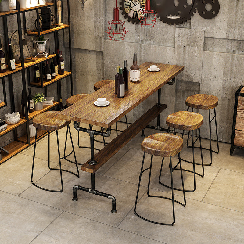Wood Rectangle Top Counter Table 42-inch Height Industrial Bar Table Clearhalo 'Bar Furniture' 'Bar Tables' 'bar_tables' 'furn' 'furn_bar_tables' 'Furniture' 'furniture_bar_tables' 'Kitchen & Dining Furniture' 5079858