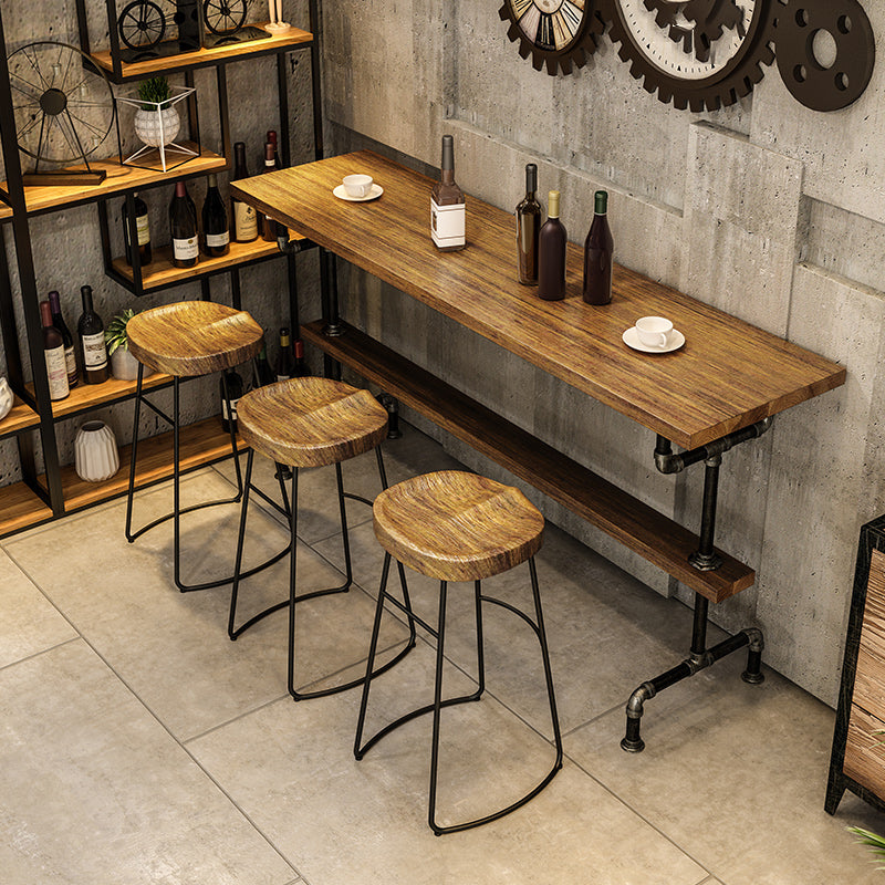 Wood Rectangle Top Counter Table 42-inch Height Industrial Bar Table 70.9"L x 15.7"W x 41.3"H Without Chairs Clearhalo 'Bar Furniture' 'Bar Tables' 'bar_tables' 'furn' 'furn_bar_tables' 'Furniture' 'furniture_bar_tables' 'Kitchen & Dining Furniture' 5079859