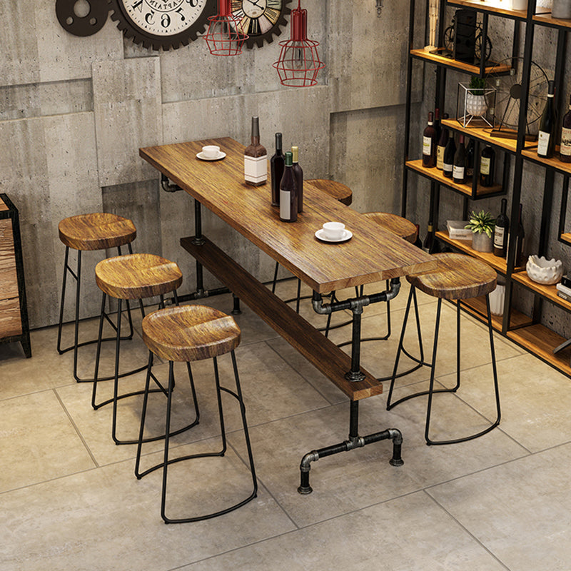 Wood Rectangle Top Counter Table 42-inch Height Industrial Bar Table Clearhalo 'Bar Furniture' 'Bar Tables' 'bar_tables' 'furn' 'furn_bar_tables' 'Furniture' 'furniture_bar_tables' 'Kitchen & Dining Furniture' 5079867