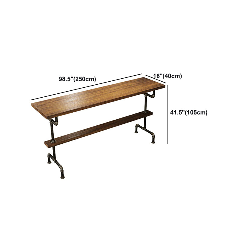 Wood Rectangle Top Counter Table 42-inch Height Industrial Bar Table Clearhalo 'Bar Furniture' 'Bar Tables' 'bar_tables' 'furn' 'furn_bar_tables' 'Furniture' 'furniture_bar_tables' 'Kitchen & Dining Furniture' 5079868