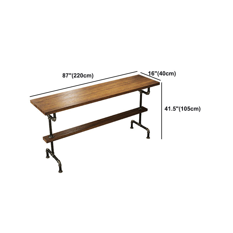 Wood Rectangle Top Counter Table 42-inch Height Industrial Bar Table Clearhalo 'Bar Furniture' 'Bar Tables' 'bar_tables' 'furn' 'furn_bar_tables' 'Furniture' 'furniture_bar_tables' 'Kitchen & Dining Furniture' 5079869
