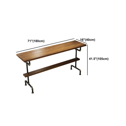 Wood Rectangle Top Counter Table 42-inch Height Industrial Bar Table Clearhalo 'Bar Furniture' 'Bar Tables' 'bar_tables' 'furn' 'furn_bar_tables' 'Furniture' 'furniture_bar_tables' 'Kitchen & Dining Furniture' 5079871