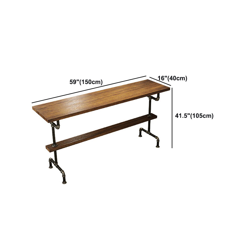Wood Rectangle Top Counter Table 42-inch Height Industrial Bar Table Clearhalo 'Bar Furniture' 'Bar Tables' 'bar_tables' 'furn' 'furn_bar_tables' 'Furniture' 'furniture_bar_tables' 'Kitchen & Dining Furniture' 5079872