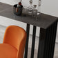 Industrial Style Rectangle Stone Bar Table 42-inch Height Metal Pedestal Bistro Table Clearhalo 'Bar Furniture' 'Bar Tables' 'bar_tables' 'furn' 'furn_bar_tables' 'Furniture' 'furniture_bar_tables' 'Kitchen & Dining Furniture' 5079877