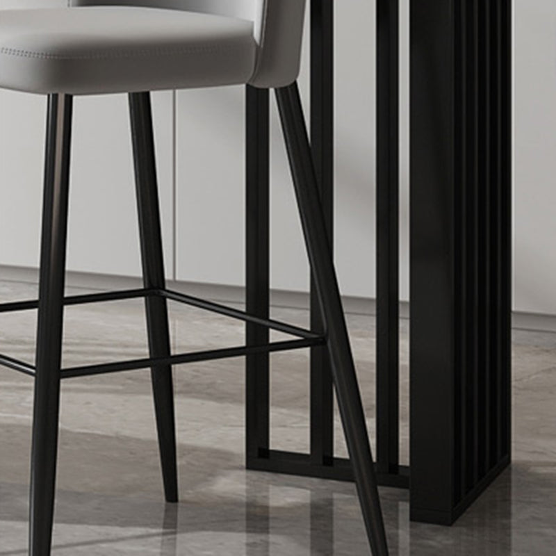 Industrial Style Rectangle Stone Bar Table 42-inch Height Metal Pedestal Bistro Table Clearhalo 'Bar Furniture' 'Bar Tables' 'bar_tables' 'furn' 'furn_bar_tables' 'Furniture' 'furniture_bar_tables' 'Kitchen & Dining Furniture' 5079879