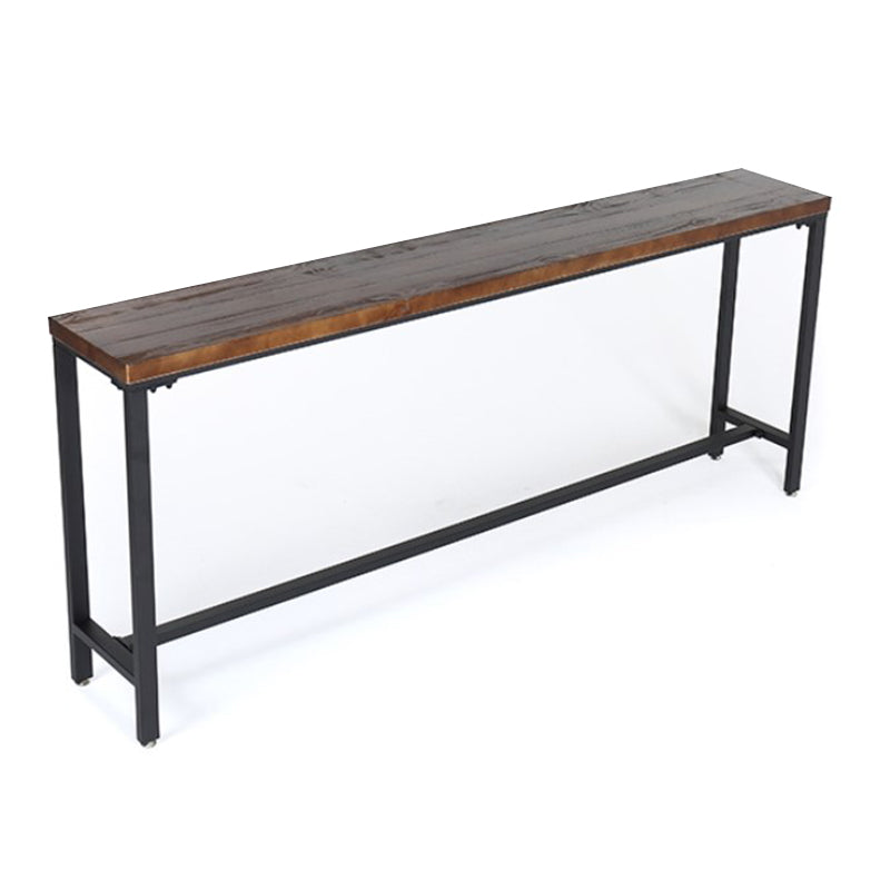 Coffee Shop Rectangle Wood Top Counter Table Iron Base Industrial Bar Table Without Chairs Clearhalo 'Bar Furniture' 'Bar Tables' 'bar_tables' 'furn' 'furn_bar_tables' 'Furniture' 'furniture_bar_tables' 'Kitchen & Dining Furniture' 5079892