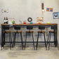 Coffee Shop Rectangle Wood Top Counter Table Iron Base Industrial Bar Table Clearhalo 'Bar Furniture' 'Bar Tables' 'bar_tables' 'furn' 'furn_bar_tables' 'Furniture' 'furniture_bar_tables' 'Kitchen & Dining Furniture' 5079897