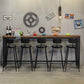 Coffee Shop Rectangle Wood Top Counter Table Iron Base Industrial Bar Table Clearhalo 'Bar Furniture' 'Bar Tables' 'bar_tables' 'furn' 'furn_bar_tables' 'Furniture' 'furniture_bar_tables' 'Kitchen & Dining Furniture' 5079899