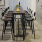 Coffee Shop Rectangle Wood Top Counter Table Iron Base Industrial Bar Table Clearhalo 'Bar Furniture' 'Bar Tables' 'bar_tables' 'furn' 'furn_bar_tables' 'Furniture' 'furniture_bar_tables' 'Kitchen & Dining Furniture' 5079900