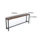 Coffee Shop Rectangle Wood Top Counter Table Iron Base Industrial Bar Table Clearhalo 'Bar Furniture' 'Bar Tables' 'bar_tables' 'furn' 'furn_bar_tables' 'Furniture' 'furniture_bar_tables' 'Kitchen & Dining Furniture' 5079908