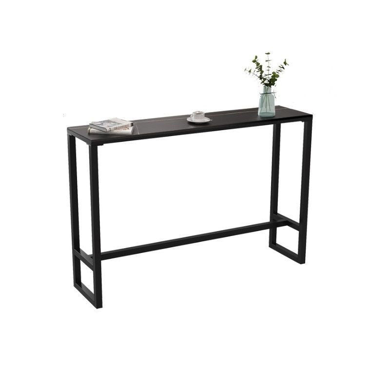 Modern Bar Table Stone Top 42-inch Height Pub Table for Dining Room Black Without Chairs Clearhalo 'Bar Furniture' 'Bar Tables' 'bar_tables' 'furn' 'furn_bar_tables' 'Furniture' 'furniture_bar_tables' 'Kitchen & Dining Furniture' 5079917