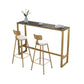 Modern Bar Table Stone Top 42-inch Height Pub Table for Dining Room Gold Without Chairs Clearhalo 'Bar Furniture' 'Bar Tables' 'bar_tables' 'furn' 'furn_bar_tables' 'Furniture' 'furniture_bar_tables' 'Kitchen & Dining Furniture' 5079922