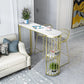 Artificial Marble Oval Bar Table 42-inch Height Top Glam Style Bistro Table 55.1"L x 15.7"W x 41.3"H White Without Chairs Clearhalo 'Bar Furniture' 'Bar Tables' 'bar_tables' 'furn' 'furn_bar_tables' 'Furniture' 'furniture_bar_tables' 'Kitchen & Dining Furniture' 5079931