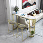 Artificial Marble Oval Bar Table 42-inch Height Top Glam Style Bistro Table Clearhalo 'Bar Furniture' 'Bar Tables' 'bar_tables' 'furn' 'furn_bar_tables' 'Furniture' 'furniture_bar_tables' 'Kitchen & Dining Furniture' 5079937