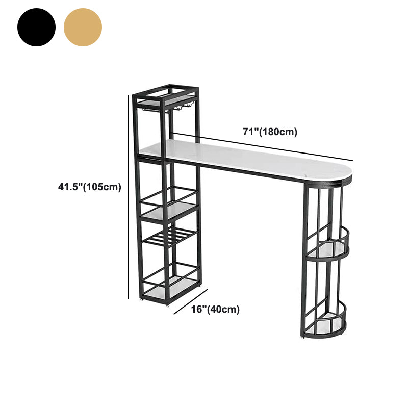 Stone Top Bar Table 42-inch Height Top Glam Style Bistro Table Clearhalo 'Bar Furniture' 'Bar Tables' 'bar_tables' 'furn' 'furn_bar_tables' 'Furniture' 'furniture_bar_tables' 'Kitchen & Dining Furniture' 5079950