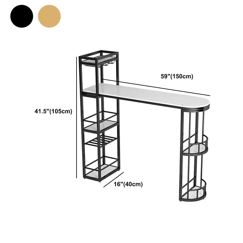 Stone Top Bar Table 42-inch Height Top Glam Style Bistro Table Clearhalo 'Bar Furniture' 'Bar Tables' 'bar_tables' 'furn' 'furn_bar_tables' 'Furniture' 'furniture_bar_tables' 'Kitchen & Dining Furniture' 5079951