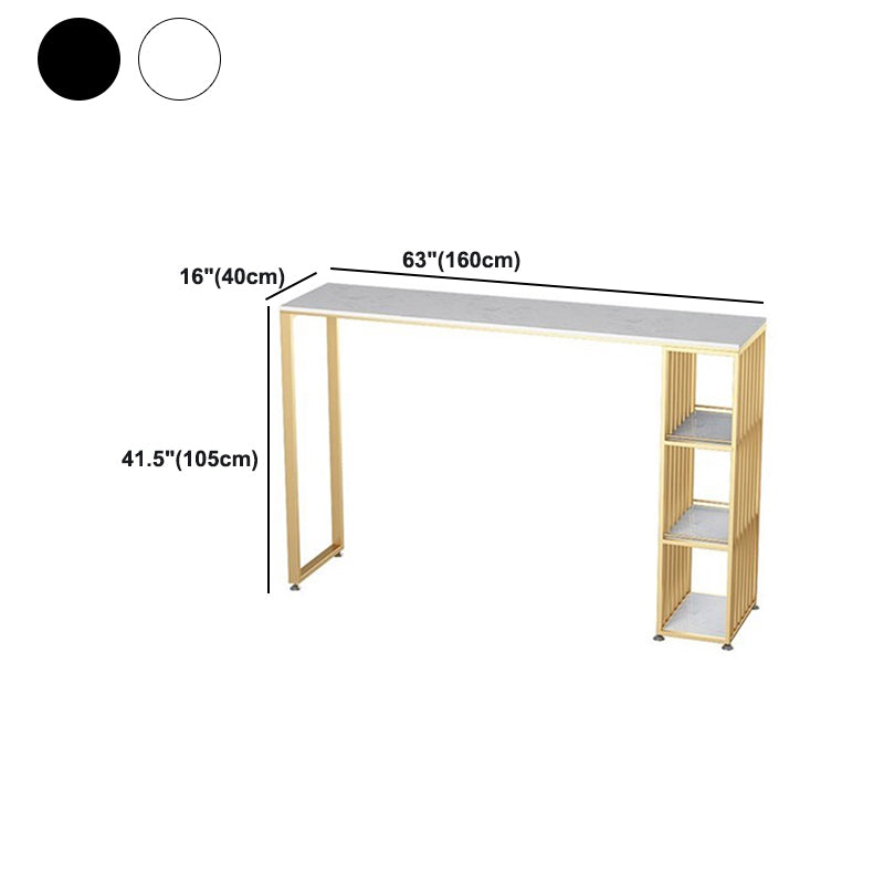 Glam Bar Table Artificial Marble Pub Table with Shelf for Living Room, Only Table Clearhalo 'Bar Furniture' 'Bar Tables' 'bar_tables' 'furn' 'furn_bar_tables' 'Furniture' 'furniture_bar_tables' 'Kitchen & Dining Furniture' 5079971