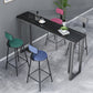 Rectangle Industrial Style Bar Table 42-inch Height Iron Pedestal Bistro Table 70.9"L x 15.7"W x 41.3"H Black Without Chairs Clearhalo 'Bar Furniture' 'Bar Tables' 'bar_tables' 'furn' 'furn_bar_tables' 'Furniture' 'furniture_bar_tables' 'Kitchen & Dining Furniture' 5079975
