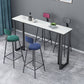 Rectangle Industrial Style Bar Table 42-inch Height Iron Pedestal Bistro Table 55.1"L x 15.7"W x 41.3"H White Without Chairs Clearhalo 'Bar Furniture' 'Bar Tables' 'bar_tables' 'furn' 'furn_bar_tables' 'Furniture' 'furniture_bar_tables' 'Kitchen & Dining Furniture' 5079978