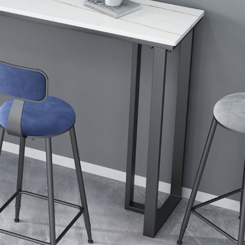 Rectangle Industrial Style Bar Table 42-inch Height Iron Pedestal Bistro Table Clearhalo 'Bar Furniture' 'Bar Tables' 'bar_tables' 'furn' 'furn_bar_tables' 'Furniture' 'furniture_bar_tables' 'Kitchen & Dining Furniture' 5079980