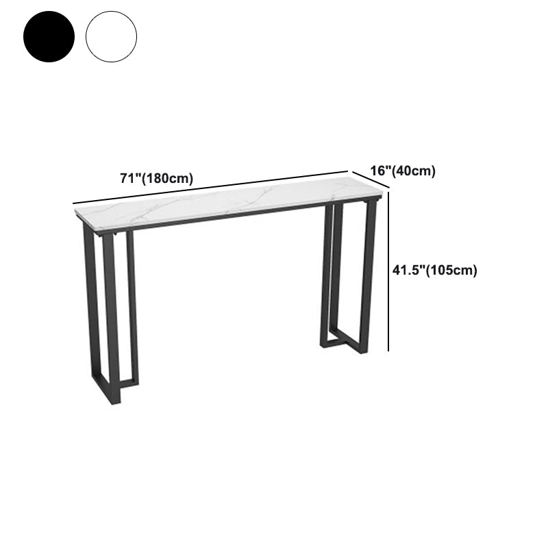 Rectangle Industrial Style Bar Table 42-inch Height Iron Pedestal Bistro Table Clearhalo 'Bar Furniture' 'Bar Tables' 'bar_tables' 'furn' 'furn_bar_tables' 'Furniture' 'furniture_bar_tables' 'Kitchen & Dining Furniture' 5079989
