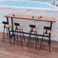 Outdoor 42-inch Height Bar Table Industrial Style Wood Bar Table 78.7"L x 15.7"W x 41.3"H Black Without Chairs Clearhalo 'Bar Furniture' 'Bar Tables' 'bar_tables' 'furn' 'furn_bar_tables' 'Furniture' 'furniture_bar_tables' 'Kitchen & Dining Furniture' 5079994