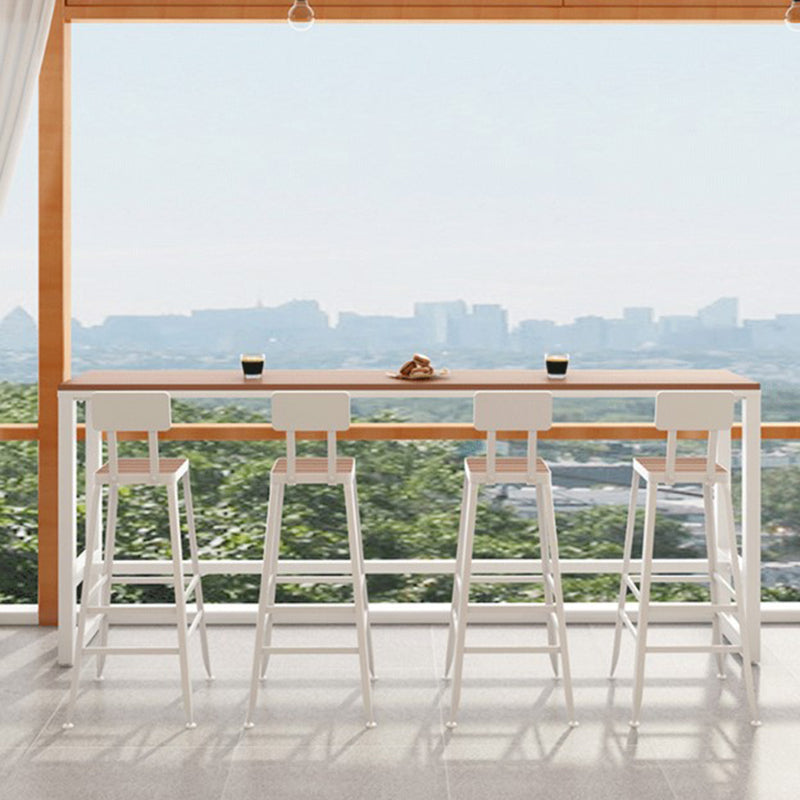 Outdoor 42-inch Height Bar Table Industrial Style Wood Bar Table 70.9"L x 15.7"W x 41.3"H White Without Chairs Clearhalo 'Bar Furniture' 'Bar Tables' 'bar_tables' 'furn' 'furn_bar_tables' 'Furniture' 'furniture_bar_tables' 'Kitchen & Dining Furniture' 5079995