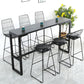 Nordic Rectangle Bar Table 42-inch Height Iron Pedestal Bistro Table 70.9"L x 15.7"W x 41.3"H Black-Gold Without Chairs Clearhalo 'Bar Furniture' 'Bar Tables' 'bar_tables' 'furn' 'furn_bar_tables' 'Furniture' 'furniture_bar_tables' 'Kitchen & Dining Furniture' 5080019