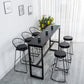 Nordic Rectangle Bar Table 42-inch Height Iron Pedestal Bistro Table 63"L x 15.7"W x 41.3"H Black-Gold Without Chairs Clearhalo 'Bar Furniture' 'Bar Tables' 'bar_tables' 'furn' 'furn_bar_tables' 'Furniture' 'furniture_bar_tables' 'Kitchen & Dining Furniture' 5080020