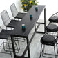 Nordic Rectangle Bar Table 42-inch Height Iron Pedestal Bistro Table Clearhalo 'Bar Furniture' 'Bar Tables' 'bar_tables' 'furn' 'furn_bar_tables' 'Furniture' 'furniture_bar_tables' 'Kitchen & Dining Furniture' 5080025
