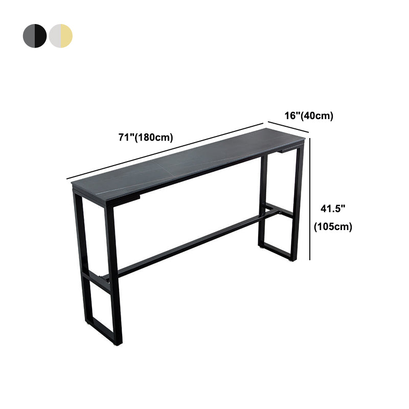 Nordic Rectangle Bar Table 42-inch Height Iron Pedestal Bistro Table Clearhalo 'Bar Furniture' 'Bar Tables' 'bar_tables' 'furn' 'furn_bar_tables' 'Furniture' 'furniture_bar_tables' 'Kitchen & Dining Furniture' 5080033