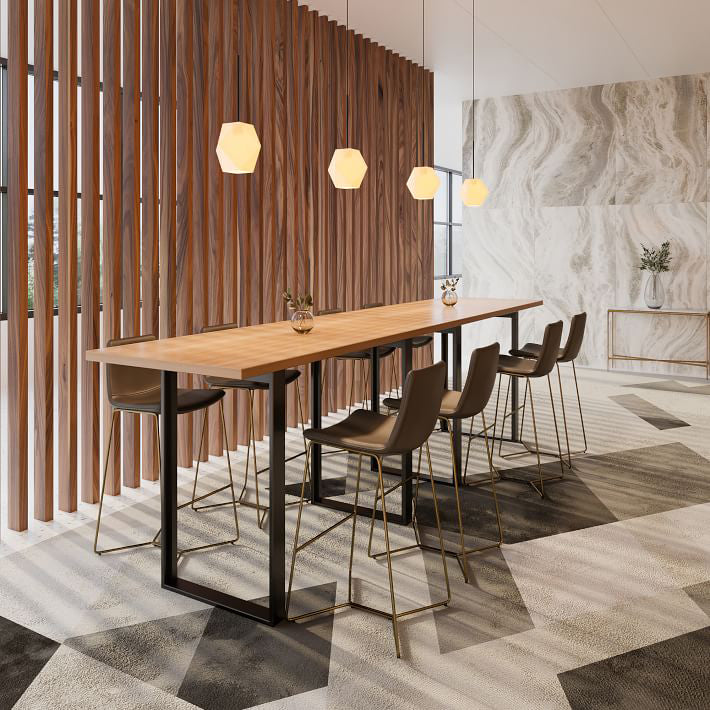 Pine Wood Bar Dining Table Industrial Rectangle Bar Table with Sled Pedestal Clearhalo 'Bar Furniture' 'Bar Tables' 'bar_tables' 'furn' 'furn_bar_tables' 'Furniture' 'furniture_bar_tables' 'Kitchen & Dining Furniture' 5080055