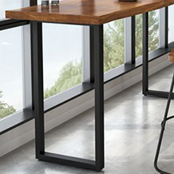 Pine Wood Bar Dining Table Industrial Rectangle Bar Table with Sled Pedestal Clearhalo 'Bar Furniture' 'Bar Tables' 'bar_tables' 'furn' 'furn_bar_tables' 'Furniture' 'furniture_bar_tables' 'Kitchen & Dining Furniture' 5080059