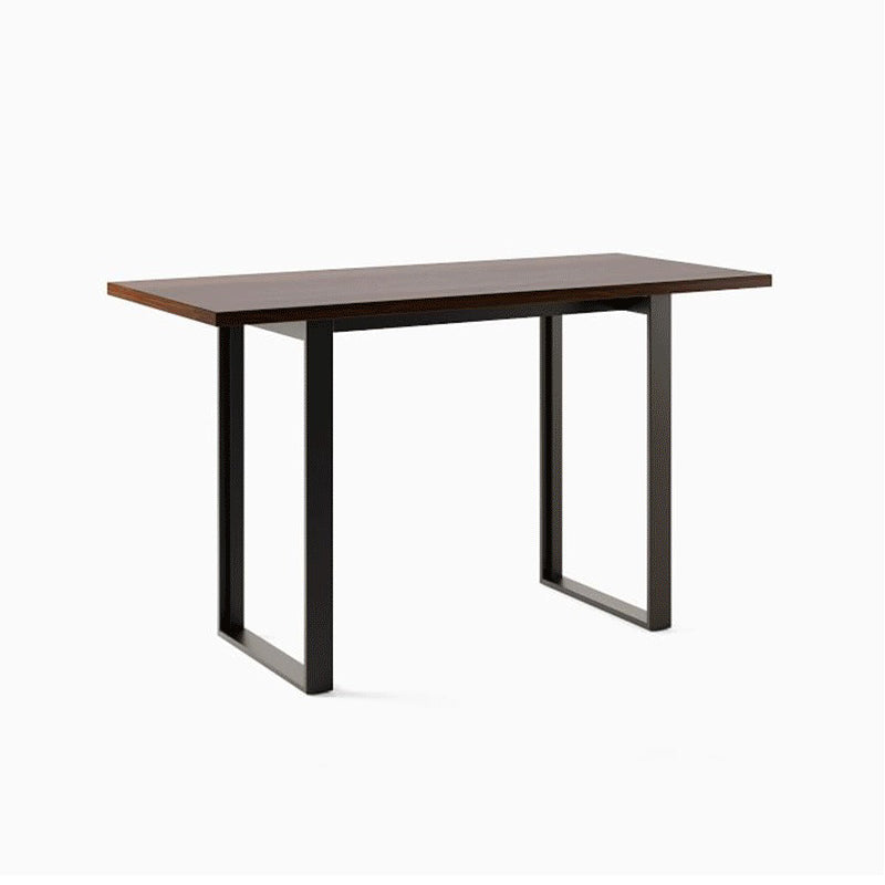 Pine Wood Bar Dining Table Industrial Rectangle Bar Table with Sled Pedestal Walnut Without Chairs Clearhalo 'Bar Furniture' 'Bar Tables' 'bar_tables' 'furn' 'furn_bar_tables' 'Furniture' 'furniture_bar_tables' 'Kitchen & Dining Furniture' 5080061