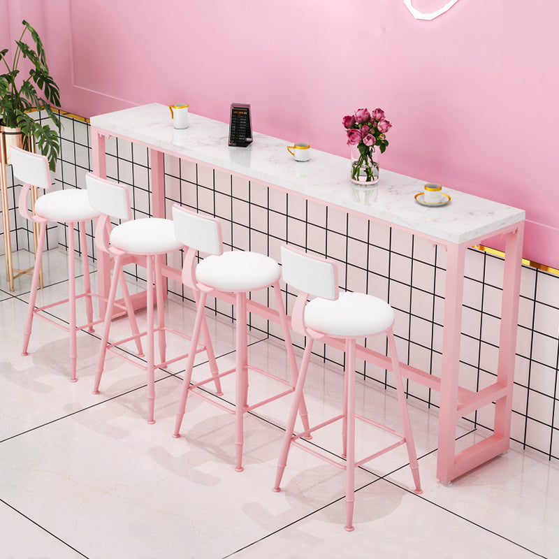 Stone Bar Dining Table Modern Rectangle Bar Table with Trestle Pedestal for Cafe Without Chairs Clearhalo 'Bar Furniture' 'Bar Tables' 'bar_tables' 'furn' 'furn_bar_tables' 'Furniture' 'furniture_bar_tables' 'Kitchen & Dining Furniture' 5080073