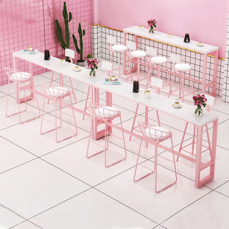 Stone Bar Dining Table Modern Rectangle Bar Table with Trestle Pedestal for Cafe Clearhalo 'Bar Furniture' 'Bar Tables' 'bar_tables' 'furn' 'furn_bar_tables' 'Furniture' 'furniture_bar_tables' 'Kitchen & Dining Furniture' 5080075