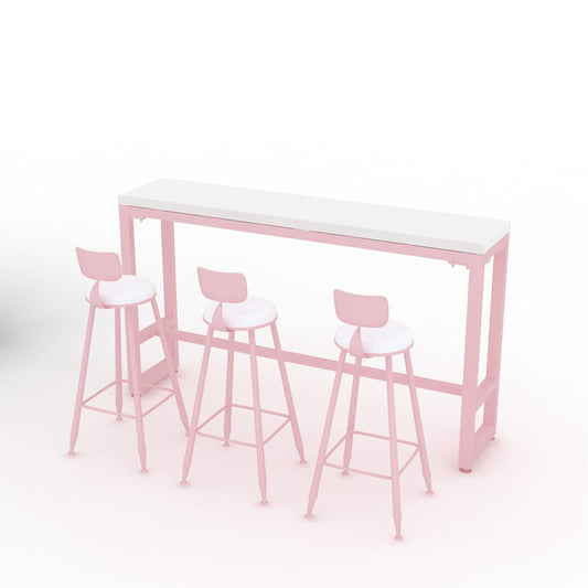 Stone Bar Dining Table Modern Rectangle Bar Table with Trestle Pedestal for Cafe Clearhalo 'Bar Furniture' 'Bar Tables' 'bar_tables' 'furn' 'furn_bar_tables' 'Furniture' 'furniture_bar_tables' 'Kitchen & Dining Furniture' 5080076