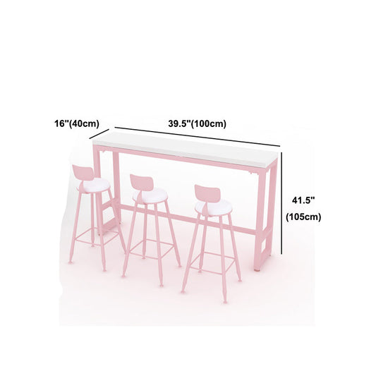 Stone Bar Dining Table Modern Rectangle Bar Table with Trestle Pedestal for Cafe Clearhalo 'Bar Furniture' 'Bar Tables' 'bar_tables' 'furn' 'furn_bar_tables' 'Furniture' 'furniture_bar_tables' 'Kitchen & Dining Furniture' 5080080