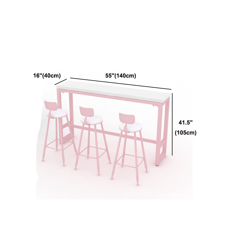 Stone Bar Dining Table Modern Rectangle Bar Table with Trestle Pedestal for Cafe Clearhalo 'Bar Furniture' 'Bar Tables' 'bar_tables' 'furn' 'furn_bar_tables' 'Furniture' 'furniture_bar_tables' 'Kitchen & Dining Furniture' 5080082