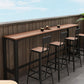 Wood Bar Dining Table Modern Rectangle Bar Table with Trestle Pedestal for Courtyard 78.7"L x 15.7"W x 41.3"H Without Chairs Clearhalo 'Bar Furniture' 'Bar Tables' 'bar_tables' 'furn' 'furn_bar_tables' 'Furniture' 'furniture_bar_tables' 'Kitchen & Dining Furniture' 5080091