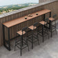 Wood Bar Dining Table Modern Rectangle Bar Table with Trestle Pedestal for Courtyard 86.6"L x 15.7"W x 41.3"H Without Chairs Clearhalo 'Bar Furniture' 'Bar Tables' 'bar_tables' 'furn' 'furn_bar_tables' 'Furniture' 'furniture_bar_tables' 'Kitchen & Dining Furniture' 5080093